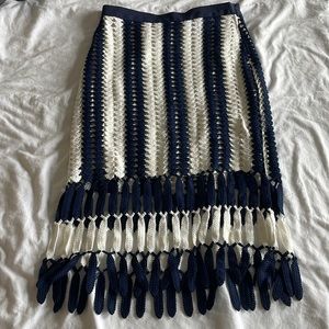 Knit midi pencil skirt